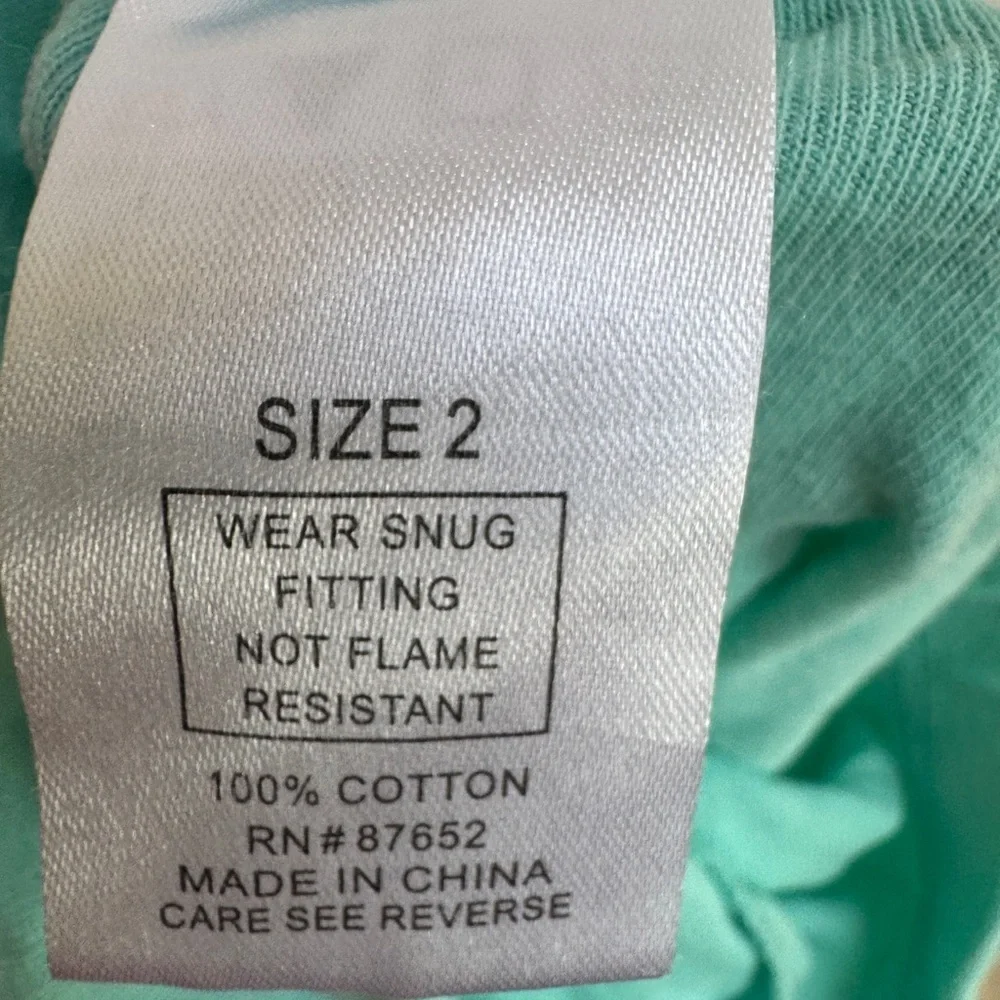 Disney 2T Girls Jasmine Aladdin Mint Green Pajama Shorts